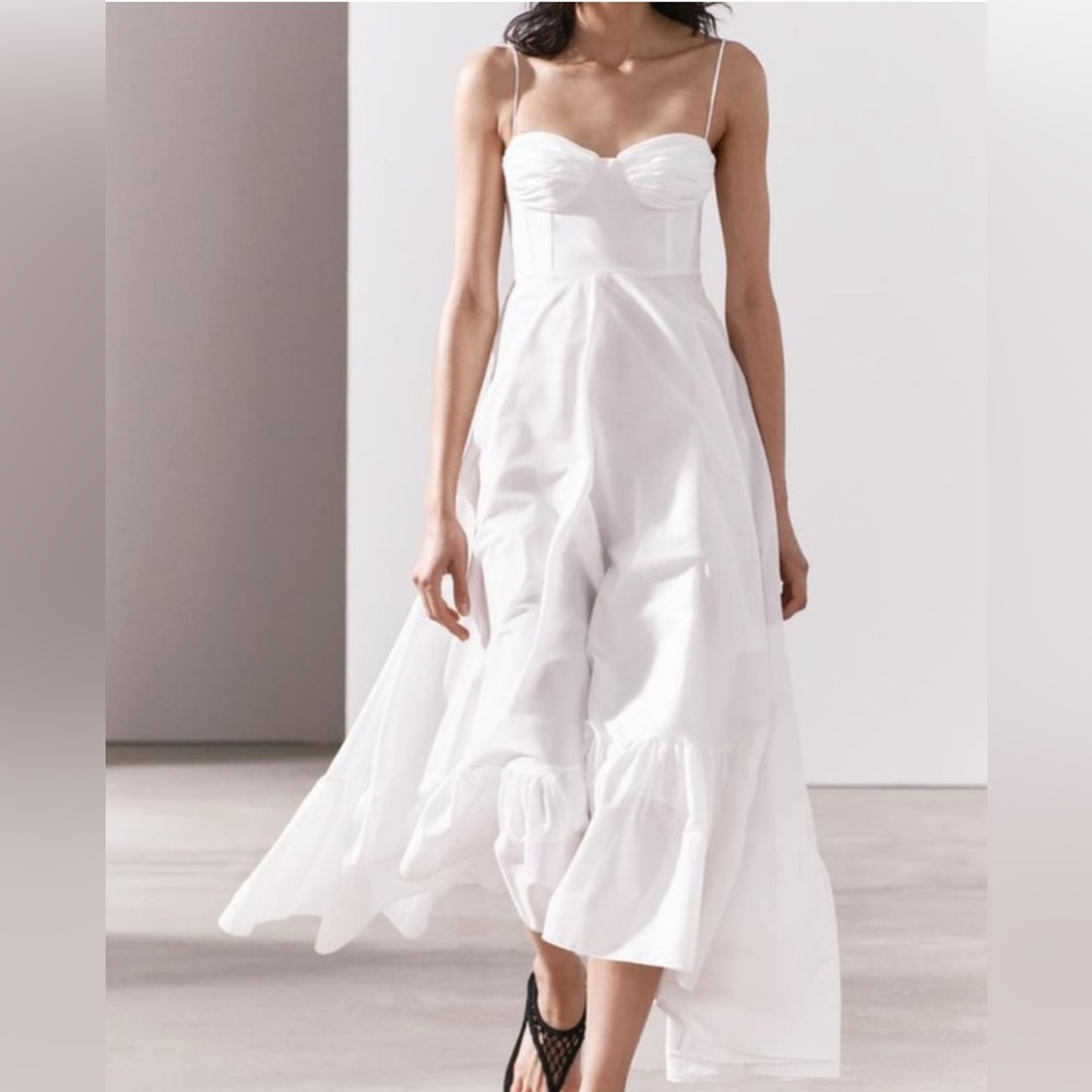 EVENUEL RUFFLED POPLIN DRESS